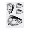 4 x 'Salmon Fish Head' Temporary Tattoos - Water Resistant,