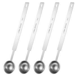 4PCS 1 Tsp (1/3 tbsp | 5 ml |5 cc| 1/6 oz | 1/3 Tablespoon) Single Measuring Spoon 1 Teaspoon 5 ML Teaspoon Long Handle Measuring Spoons
