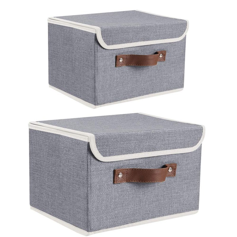 2Pack Storage Bins Boxes with Lids 10" x 8" x