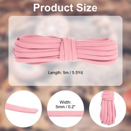 PATIKIL 5.5 Yards x 5mm Faux Suede Leather Cord, Leather Lace String for Bracelet Necklace Beading Making DIY Crafts, Light Pink