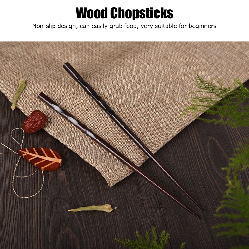 5Pairs Chopsticks Simple Reusable Wooden Pointed Chopsticks Natural Environmentally Friendly