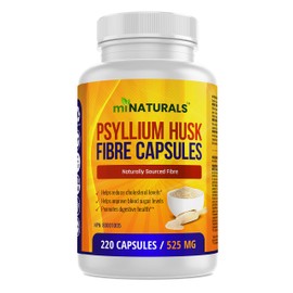 Psyllium Husk Fiber Capsules Supplement, Natural, Supports Digestive Health, Eases Constipation, 220 Capsules, by miNATURALS