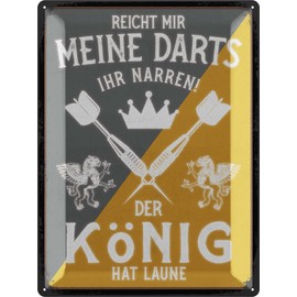 LANOLU Retro Tin Sign DART Rules Bar and Party Room Decoration, Irish Pub Decoration, Funny Gift for Men, Vintage Metal Sign with Punching and Curve, 20 x 30 cm