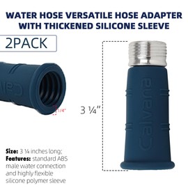 Thickened Water Hose Adapter, Fits 3/4" Sink Faucet to Garden Hose Connector, Ideal for Damaged/Stripped Threads, Includes Upgraded Clamps & Teflon Tape, for Garden, Kitchen, RV, Camping