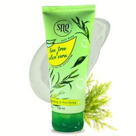 SNG COSMETICS Tea Tree & Aloe Vera Face Wash | Deep Cleansing Formula | Enriched with Natural Extracts | Refreshing & Hydrating All Skin Types