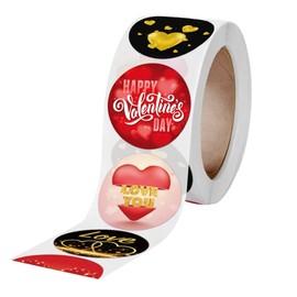 1 Rollo 500 Piezas Pegatinas Redondas San gracias etiquetas corazón de san valentín pegatinas etiquetas adhesivas redondas pegatinas de San Valentín decoración del corazón