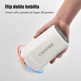 Termo para Caf Taza Porttil de Acero Inoxidable de Doble Capa con tapa a prueba de salpicaduras, Mantiene la Temperatura hasta 24 Horas, Libre de BPA 
