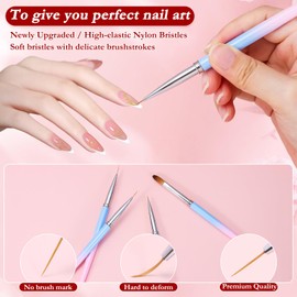 INENK for OPI Nail Polish Remover, 4PCS Nail Clean UP Brushes for Cleaning Polish Mistakes on the Cuticles, Acetone Resistant Nail Brush for Nail Art and Designs