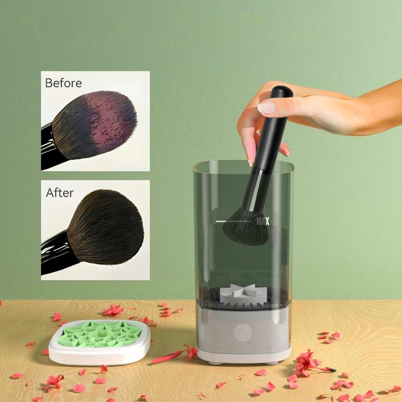 Electric Makeup Brush Cleaner and Dryer Machine, Automatic Spinning Brush