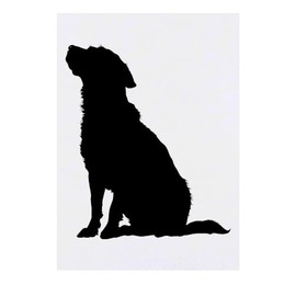 'Silhouette of Dog Sitting' Temporary Tattoo - Water Resistant, Skin-Safe, Non-Toxic Transfer (TO00072365)