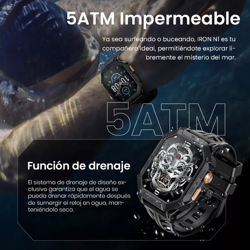 Haylou Iron N1 Smartwatch Pantalla Amoled HD de 2,13'', Llamadas