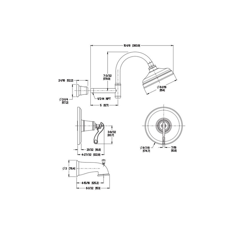 Pfister LG89-8YPU Ashfield Tub & Shower Trim Kit 1.8 gpm