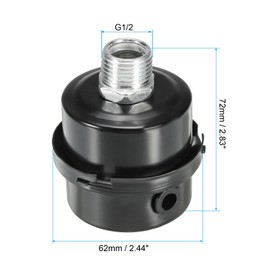 PATIKIL G1/2 Air Compressor Silencers Filter, 3 Pack Noise Reduction Intake Muffler for Generators, Blowers, Exhaust Ports, Black, White