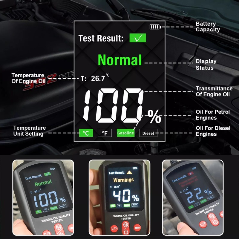 Vgate Engine Oil Quality Tester LED Display Gasoline Diesel Analyzer