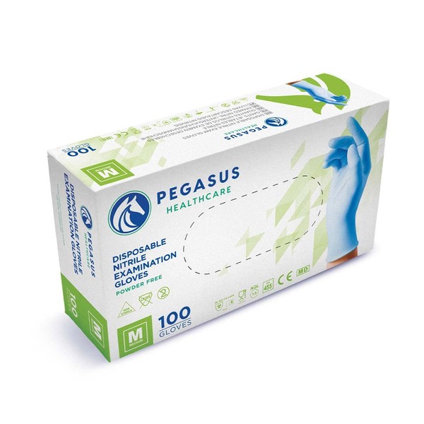 Pegasus Textiles Pegasus Healthcare Pack of 100 Disposable Nitrile Examination