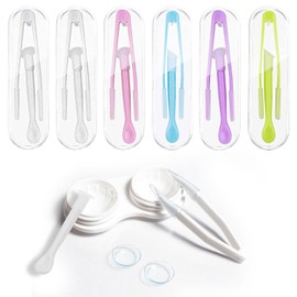 Contact Lens Insertion Aid, Contact Lens Tweezers, Contact Lens Aid for Inserting, Contact Lens Inserter Remover, Contact Lens Removal, Plastic Contact Lens Remover for Travel, Household Pack of 6