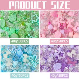 EnixwH Pack of 200 Colourful Beads for Threading, Children's Colourful Acrylic Beads Set with Flowers, Butterflies, Hearts, Craft Beads for Threading for Bracelets, Necklaces, Clothing and Jewellery