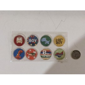 Unbranded 24 Boy Looking Glass Stickers Dinosaur Airplane Party Favors Scrapbook Shower