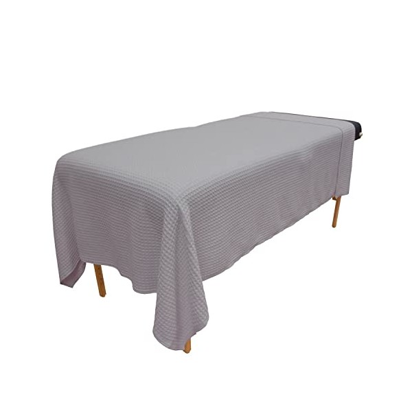 Body Linen Waffle Weave Massage Table Blankets - Soft and Stylish 50/50 Polyester-Cotton Blend - 66 by 90 inches -Available in White, Natural and Gray