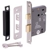 HANDLEZONE® 65mm (2 1/2 inch) Silver Nickel 3 Lever Mortice