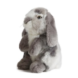 Living Nature Grey Sitting Lop Eared Rabbit Stuffed Animal Plush Toy | Fluffy and Cuddly Rabbit Animal | Soft Toy Gift for Kids | Boys and Girls Stuffed Doll | Naturli Eco-Friendly Plushies | 7 Inches