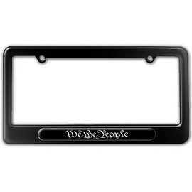 We The People - Patriotic License Plate Tag Frame - Shiny Black