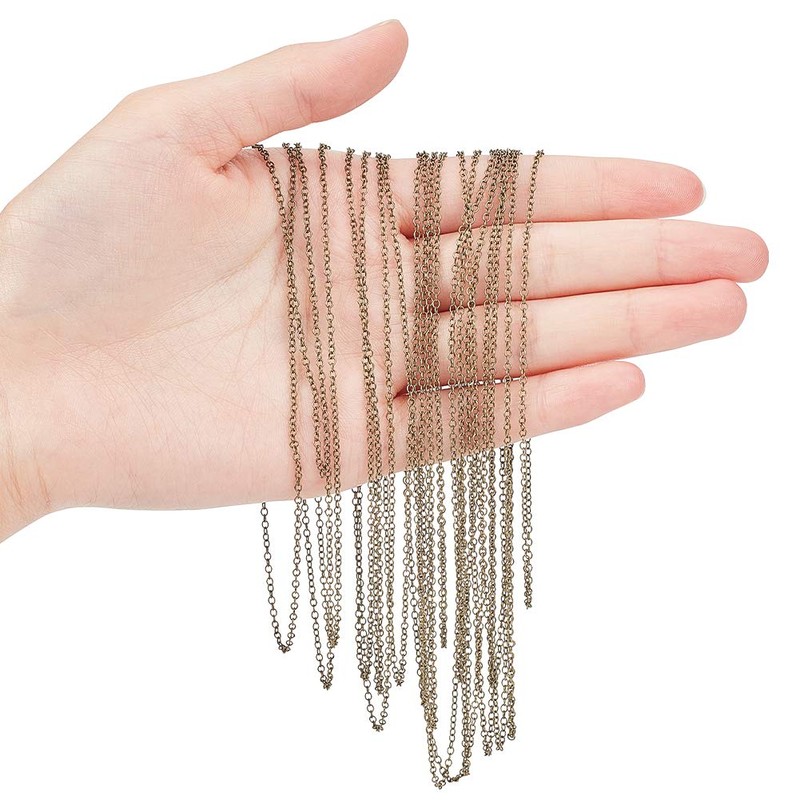 PandaHall Elite 5 Meter Brass Cross Chains Cable Chain Size