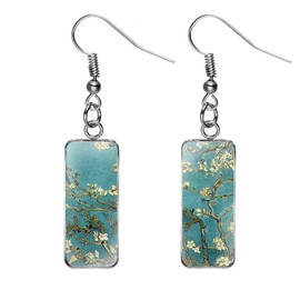 Van Gogh Painting Starry Sky Sunflower Drop Dangle Earrings Abstract Art Earrings Jewelry-D