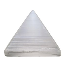 Selenite Pyramid Crystal Healing Stones - 1.5" Great Pyramid Figurine of Natural Stone Pyramid for Meditation, Reiki, Chakra Balancing and Crystal Pyramids Grid
