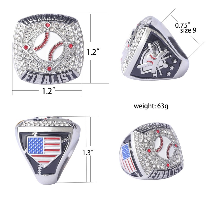 TOPSPORTSJEWELRY 12 pcs Pack Gold Champions Silver Finalist Baseball Championship