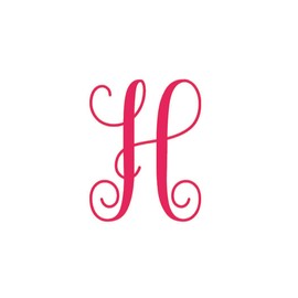 Custom Initial Monogram Vinyl Decal Bumper Sticker, for Tumblers, Laptops, Car Windows - Single Script Letter Design