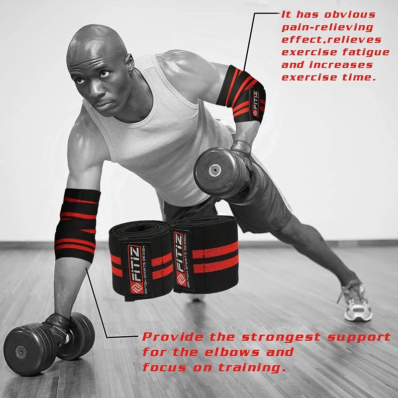 FITIZ Elbow Wraps for Weight Lifting Support and Compression -