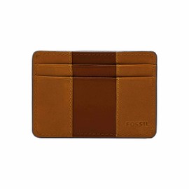 Fossil Men's Everett Leather Slim Minimalist Card Case Front Pocket Wallet, Brown, (Model: ML4398210)