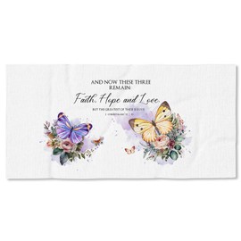 JQF Christian Butterfly Beach Towel 30x60 Inch, Floral Butterfly Bible Verse Oversized Bath Pool Swim Towels Blanket for Bathroom Travel Swimming Camping Picnic Sport, Christian Gifts for Women