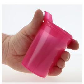 Horn Medical Pack of 3 250 ml Adult Sippy Cups / Drinking Aid Sets with Two Lids (Large & Small Opening) per Set - Choice of Colours (Red)