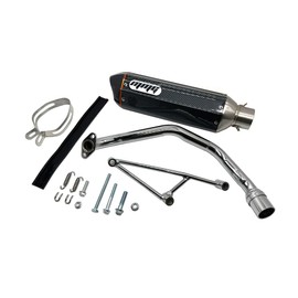 MMG Exhaust System Muffler for GY6 125cc 150cc 4 Stroke Scooters (Carbon Fiber Finish)