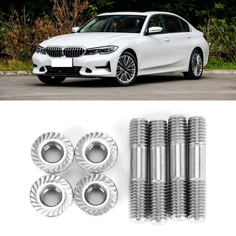 Exhaust Flange Stud And Nut - 4Pcs M8X1.25 Exhaust System