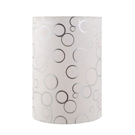 Aspen Creative 31304, Contemporary Design Hardback Drum Spider Lamp Shade, Off White with Circle Pattern, 8" Top x 8" Bottom x 11" Height