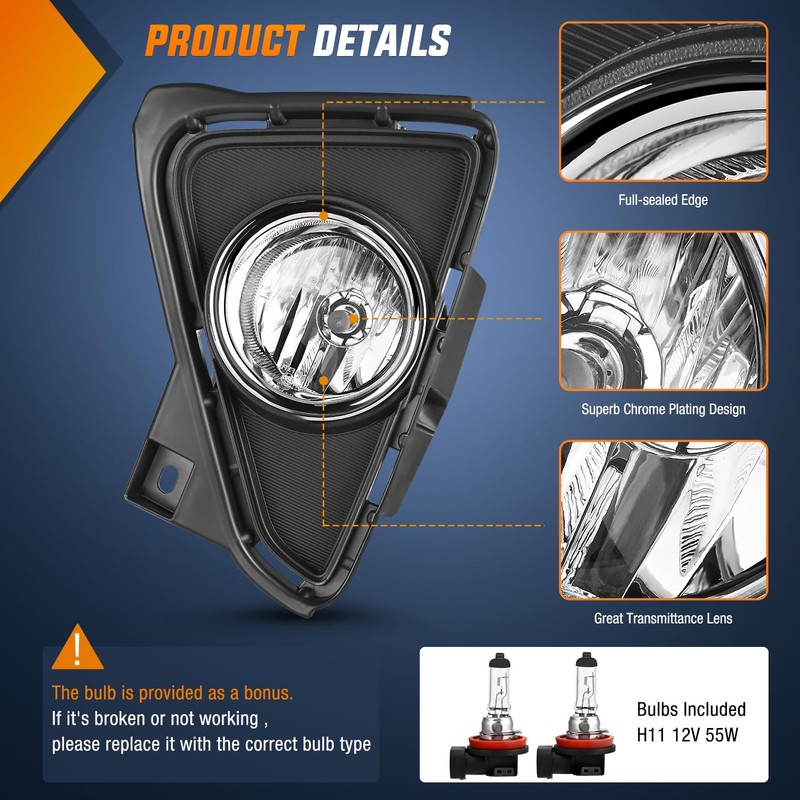 Nilight Fog Lights Assembly Compatible with 2016 2017 2018 Toyota