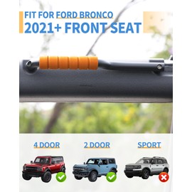 ROADER Bronco Front Grab Handles - Aluminum Orange Non-Slip Roll Bar Handles for 2021-2023 Ford Bronco 2/4 Door, Interior Accessories (Not Fit Rear Seat)