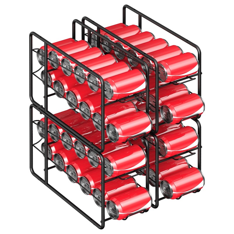 MOOACE 4 Pack Can Dispenser Rack, Stackable Can Storage Organizer
