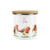 Purely Home English Robins Tea Canister - White Metal Enamel