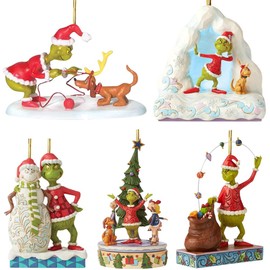 Grinch Christmas Ornament Decorations, 5PCS Stocking Cap Funny Santa Ornament Decorative Xmas Decor Ornaments Party Gifts (5pcs)