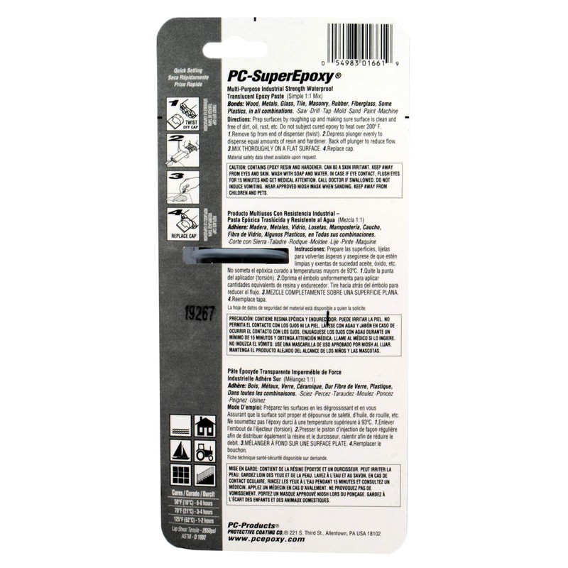 PC Products PC-Super Epoxy Adhesive Paste, Two-Part 1 oz Double
