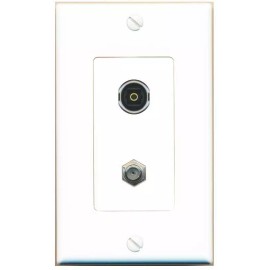Wallplate City 2 Port 1 Gang Jack Face Plate Cover Cable Plastic COAX TOSLINK Wall Plate