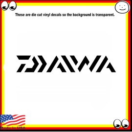 Daiwa Vinyl Cut Decal Sticker Fishing Rods Reels Spinners Marine - Red, 8"W x 1.4"H