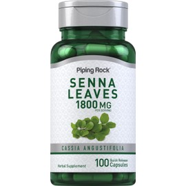 Piping Rock Senna Leaves Capsules 1800 mg | 100 Count | Non-GMO, Gluten Free Supplement