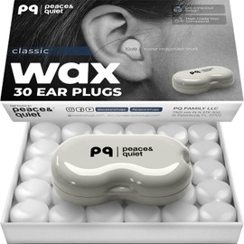 PQ Tapones de Cera para Dormir - 30 Tapones de Cera de Silicona para Dormir y Nadar para los Oídos para Cancelación de Ruido & Protección para los oídos