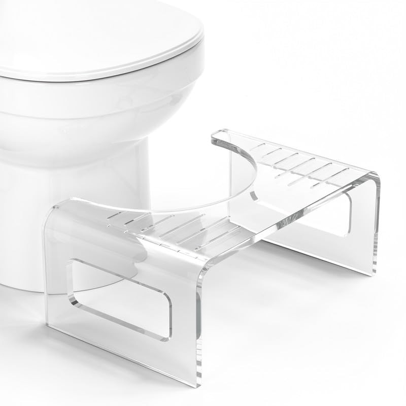 AmazerBath 7 Inches Acrylic Squat Potty, Clear Toilet Step Stool