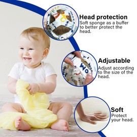 Baby Safety Helmet Adjustable for Walking Crawling, Baby Head Protector No Bumps and Cotton Soft Cushion Toddler Kids Breathable Ultra-Lightweight